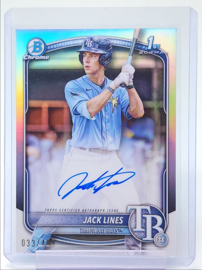 JACK LINES 2025 BOWMAN CHROME 1ST AUTOGRAPH REFRACTOR AUTO /499 Q0902