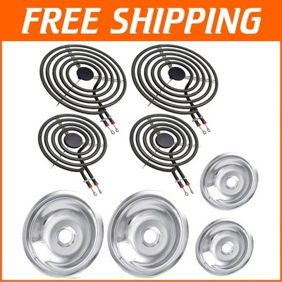 MP22YA Burner Element & 4pcs Drip Pans W10196405/406 fits for Whirlpool Range