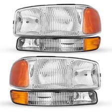 Torchbeam Headlight Assembly Compatible 1999-2006 Gmc Sierra 1500 2500 Pair