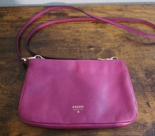 Fossil Crossbody Bag Pink Small Zippered Leather