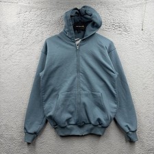 Vintage 90s Pluma Thermal Lined Heavyweight Hoodie Sweatshirt Zip Up Blue Large