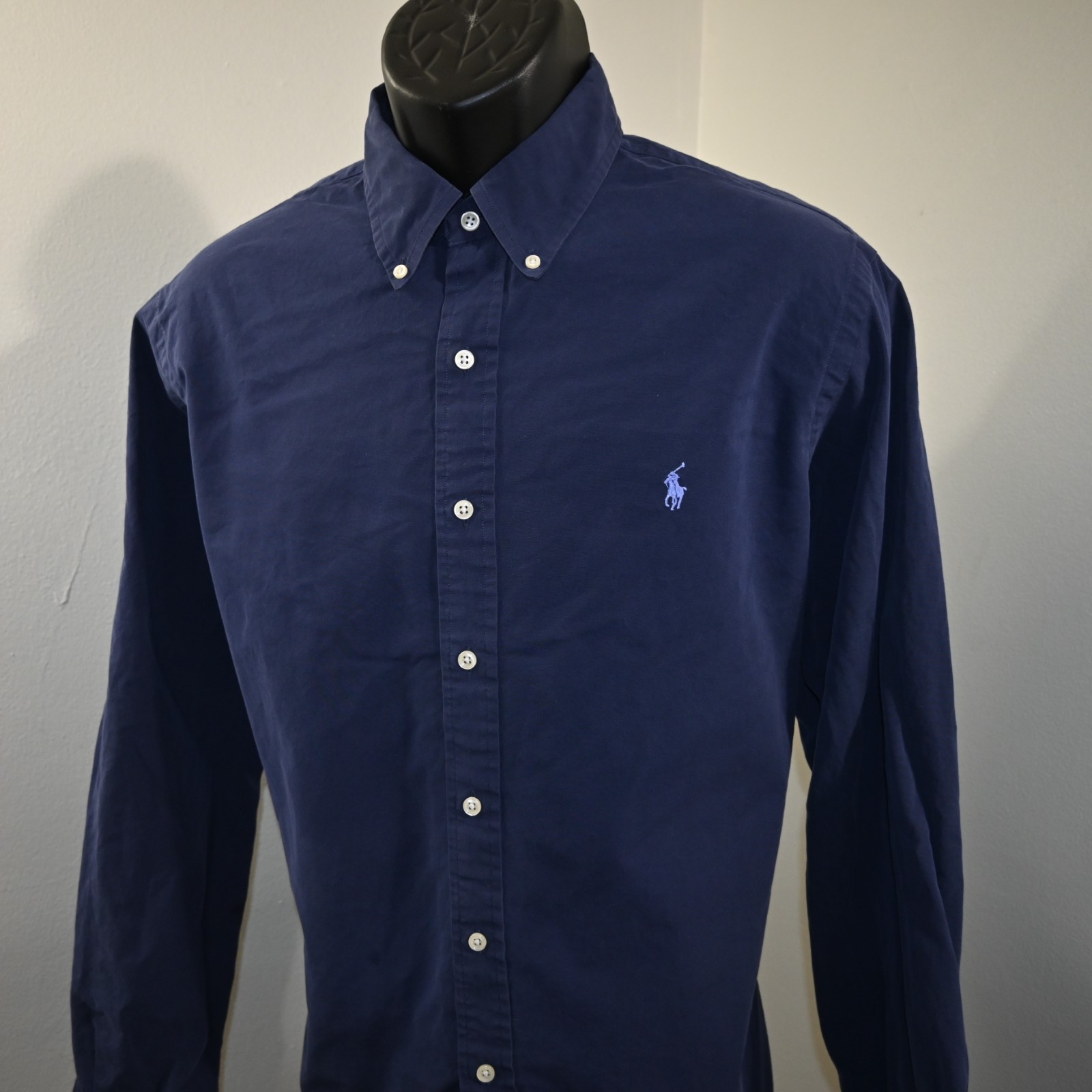 Polo Ralph Lauren Dress Shirt Blue Slim Fit Long Sleeve Button Up Mens Size XL thumbnail 2