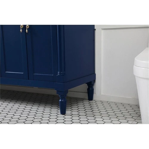Elegant Decor Lexington 60" Solid Wood Double Bathroom Vanity in Blue - Picture 5 of 8