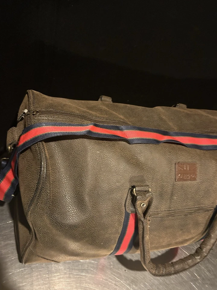 Vintage Kangol Holdall Overnight Bag Brown Leather Large - Image 3 of 4