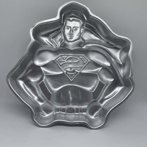 VINTAGE 1977 WILTON SUPERMAN TORTIERA 502 1212 METALLO DC COMICS - Foto 2 di 3