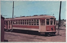 Steinway Lines 535 Trolley Car 1939 Woodside Yard NY Railway Postcard
