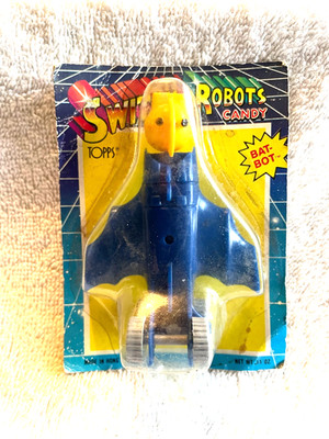 VINTAGE ADVERTISING CANDY CONTAINERS TOPPS CHEWING GUM BAT-BOT 1986 NOS (1)