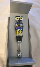 LS Arts BS-394 Venetian Owl Bottle Art Glass Stopper 