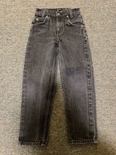 Vintage Levis 550 Red Tab Black Jeans Youth Boys Size 7 Light Wash Slim Fit