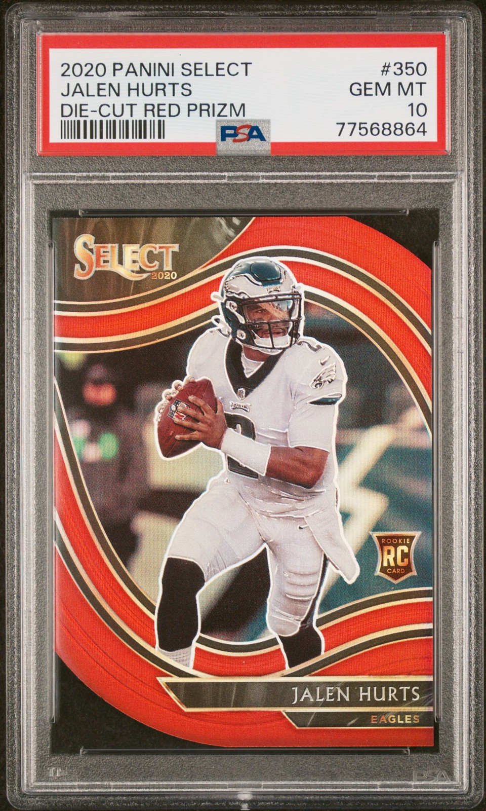 Jalen Hurts Panini Select #350 Red Die Cut