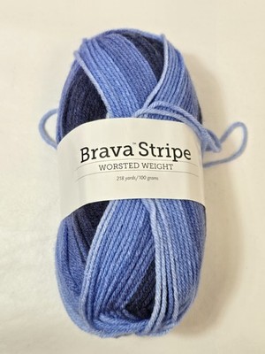 Twighlight Blues Knit Picks Brava Striped 100g Worsted Weight Discontinued Acryl