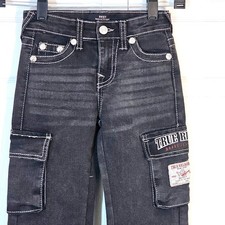 True Religion Ricky Relaxed Straight Big T Cargo Jeans Kids 5 Denim NEW Street