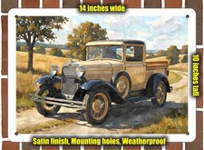 Metal Sign - 1931 Ford Model A Pickup Watercolor - 14x10