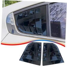 2PCS Print Rear Side Window Louvers Air Vent Scoop Forte 2014-2018 bright black