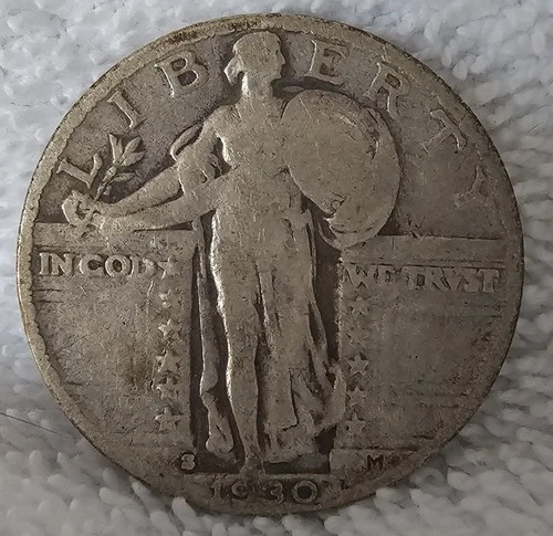 🔥👀🔥1930 S Standing Liberty Quarter 25c Silver 25¢ - G/VG - Good To Very Good