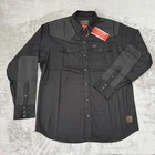 Filson x Wrangler Adventure Shirt Mens Large Black Pearl Snap Western New NWT