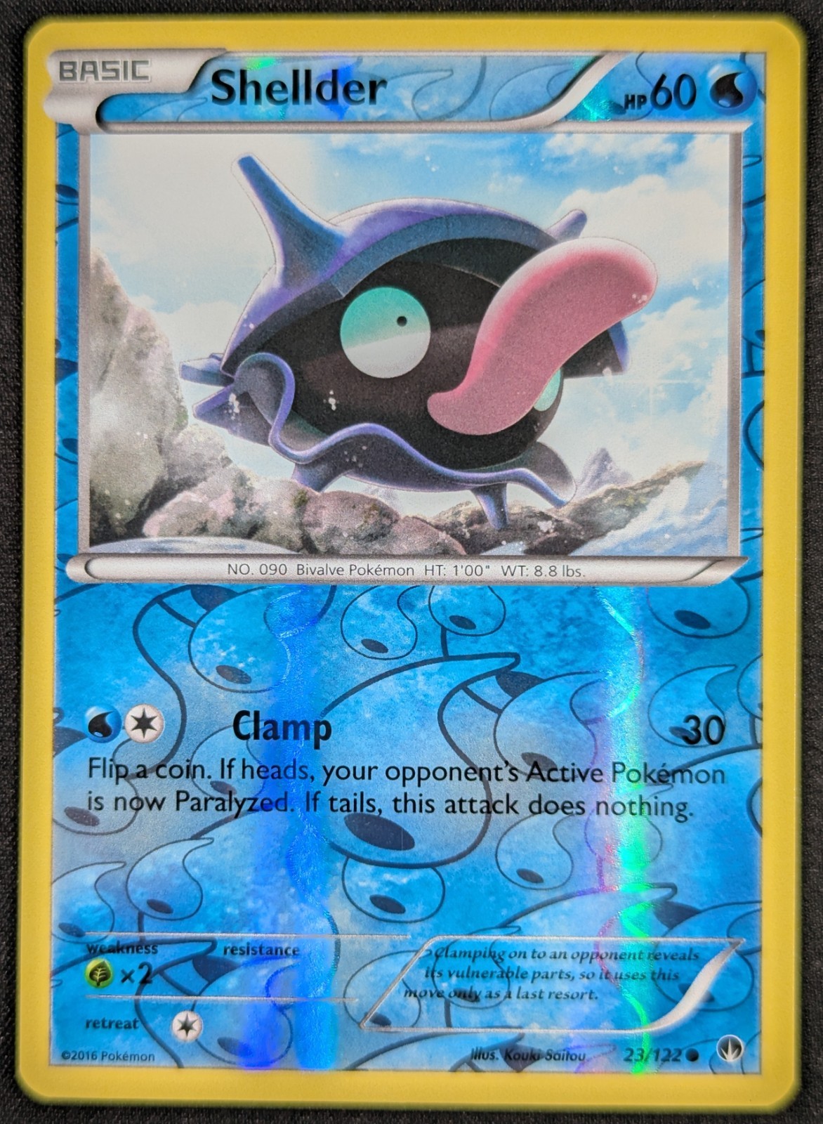 Shellder 2016 XY BREAKpoint Reverse Holo Pokemon Card 23/122 (NM)