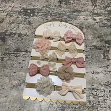 Danbar Simply Baby Chic Hair Bow Headbands Set of 10 NEW