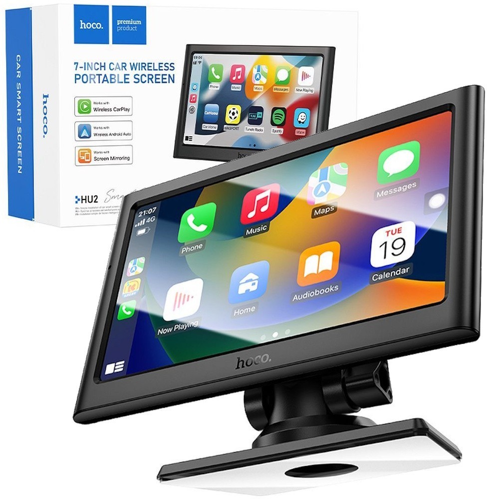 OFFERTA Hoco HU2 Schermo 7" Auto CarPlay e Android Auto Wireless