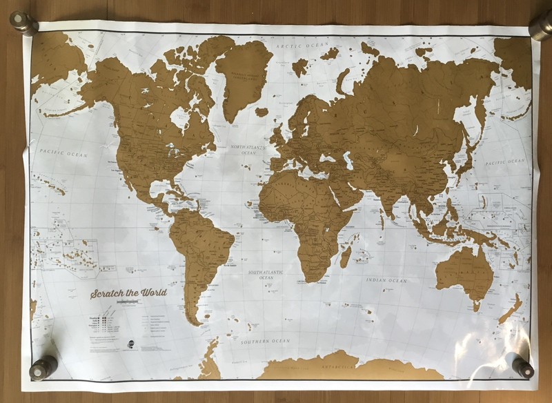 2016 Scratch the World Map International 23.5"x33" New in Plastic