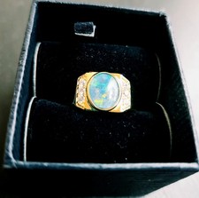 Australian Opal Triplet Stauer Men's Ring New In Original Box Size 9