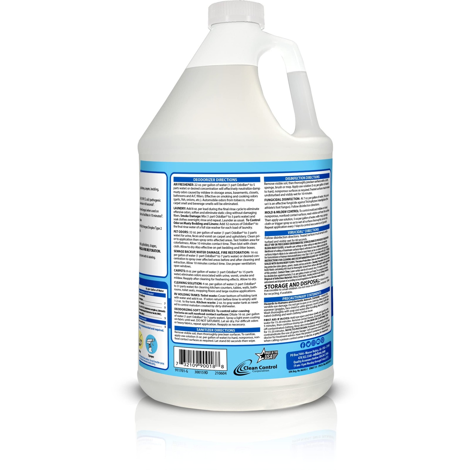 OdoBan Disinfectant Concentrate and Odor Eliminator, Made in the USA, Fresh L...