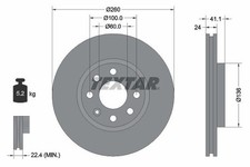 2x TEXTAR Bremsscheiben Ø260mm VORDERACHSE für OPEL TIGRA TWINTOP