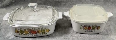 Vintage CorningWare Spice Of Life Casserole Set L Echalote Le Persia W/ Lids