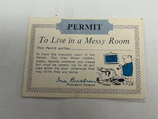 Vintage Scanlens 1968 Card only Permit To Live in a Messy Room  approx 88mmx64mm