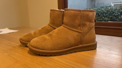 UGG Classic Mini Chestnut Suede Sheepskin Ankle Boots Size US 7 Men