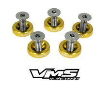 5pc Fender Bumper Headlight Washer 10mm Bolt Kit Gold
