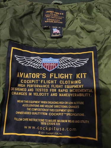 Men's Cockpit USA made in USA bomber jacket size Medium - Picture 9 of 11