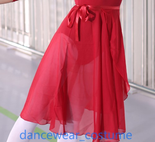 Damen Kinder Chiffon Ballett Halstuch über Schal Tanz Trikot Tutu Rock Kleid 8 Farben - Bild 44 von 46