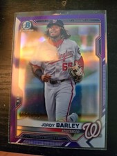 2021 Bowman Draft Chrome Purple Refractor /250 Jordy Barley #BDC-6 Nationals