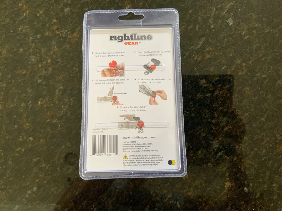 Rightline Gear Anti-Theft Trailer Coupler Ball and Lock  Fits 1 7/8” and 2” Foto 2 de 2