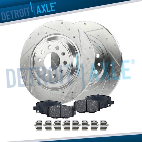 Detroit Axle Rear Ceramic Brake Pads W/ Hardware For 2014-2018 Mazda 3 (Non-Mexico Built)