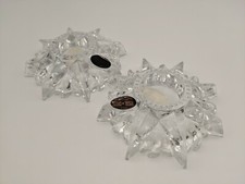 Set of 2 short candle holders 24% Lead Crystal made in USA