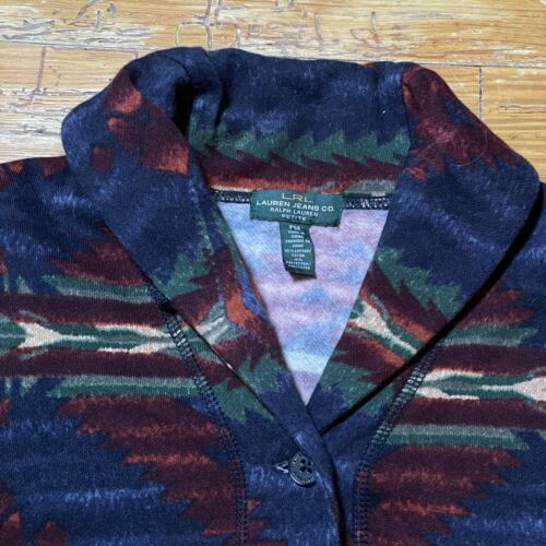 LRL Ralph Lauren Strickjacke Sweatshirt Gr. PM Aztec Southwestern Schalkragen - Bild 3 von 11
