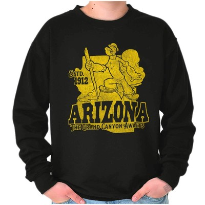 Popeye Arizona Grand Canyon AZ State Cartoon Womens or Mens Crewneck Sweatshirt