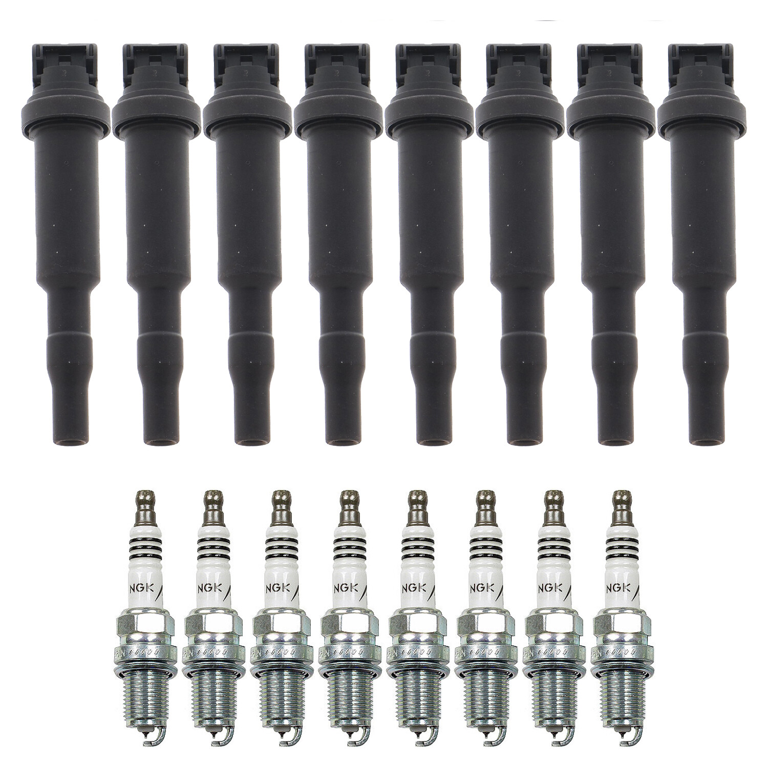 Bosch 8 Ignition Coil NGK 8 Iridium IX Spark Plug Kit For E66 E53 745Li 4.4 V8