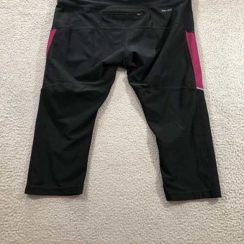 Nike Leggings Women’s Large Black Pink Running Capris Gym Workout - Picture 14 of 18