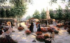 April In Paris by Christa Kieffer Flora Limited Edition Print Paris Street Scene