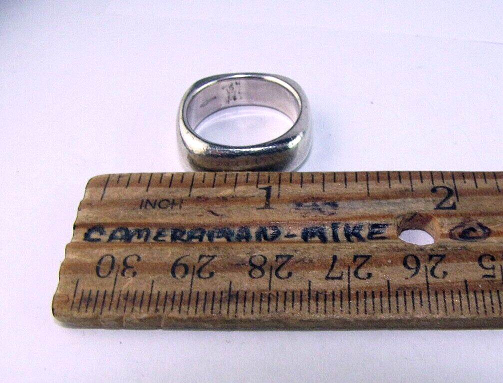 Square Ring Vintage Solid Sterling Silver Size 6.… - image 3