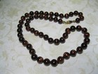 Red Tiger's Eye Beaded Necklace, 24", Goldtone Barrel Clasp, 3/8" Diameter Beads