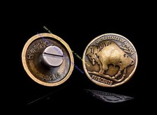 10X Brass Buffalo Nickel Head ScrewBack Concho for Belt Leathercraft Accessories