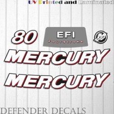 Set adesivi decalcomania motore fuoribordo Mercury 80 CV 4 tempi EFI 2006-2012