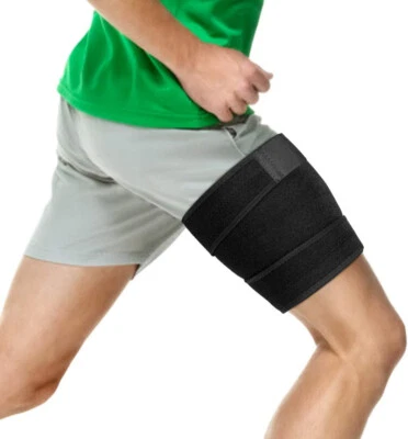 LEENSY Compression Thigh Support Strap Brace Muscle Injury Wrap Support Gym NEW