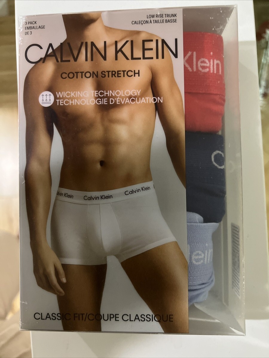 $41 Calvin Klein Underwear Men Red NB2614 3-Pack Cotton Stretch Trunks Size  M