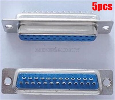 5Pcs 25 Pin D-Sub Female DB25F Solder Type Connector Ic New vt