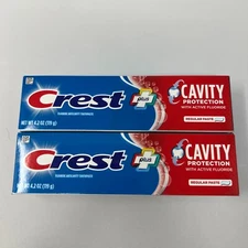 Pack Crest Cavity Protection Fluoride Toothpaste Regular Paste 4.2 Oz exp 2027